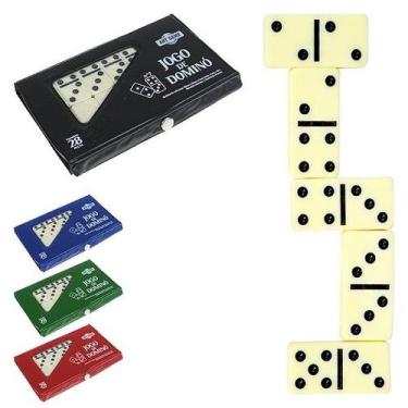 Imagem de Jogo de Dominó Tabuleiro Estojo Pedras 7MM 28 Peças - Art Brink