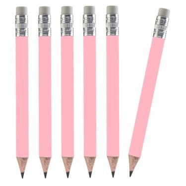 Imagem de TH Golf Minilápis com caixa de madeira nº 2 com borracha, pré-afiado, caixa de chumbo HB, 200 unidades (rosa claro)