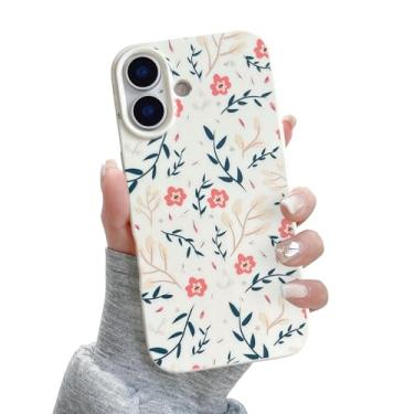 Imagem de QLTYPRI Capa para iPhone 16 Plus, linda capa de telefone estética com estampa floral rosa, proteção para câmera elevada, macia, fina, TPU (poliuretano termoplástico) à prova de choque para meninas e