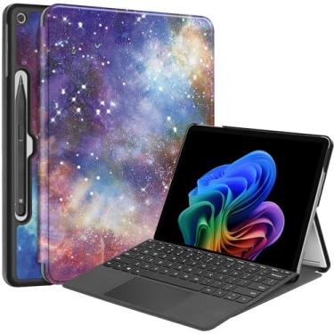 Imagem de Capa inteligente para Microsoft Surface Pro 1ª edição 30.5 cm 2025, capa rígida de visualização de vários ângulos Ratesell compatível com teclado e suporte de caneta espaço sideral