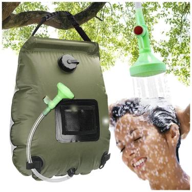 Imagem de Chuveiro Portátil 20L com Bomba a Pressão e Mangueira para Acampamento, KIPIDA, Verde