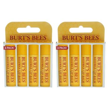 Imagem de Bálsamo labial Burts Bees, cera de abelha com vitamina E e óleo de hortelã, pacote com 2 unidades