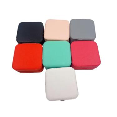 Imagem de Porta Jóias Portátil Caixinha Bolsa de Armazenamento Colar Brincos Anéis (12unidades cor variado)