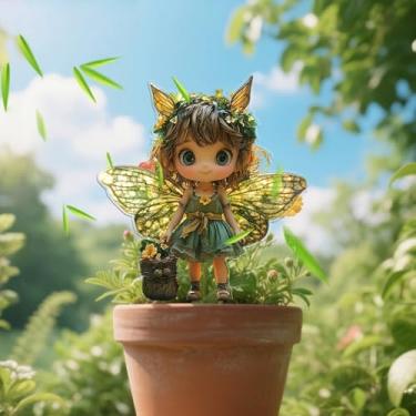 Imagem de Estaca acrílica para decoração de jardim de fadas (cogumelos e lanternas) - para pátio, gramado e vasos de plantas (interno/externo) | Ideal para decoração de jardim