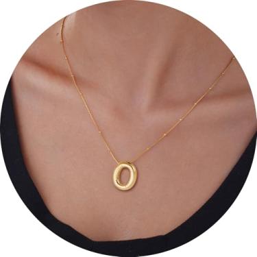 Imagem de Colar com pingente de letra inicial 3D, aço inoxidável, pingente de alfabeto personalizado para uso diário e, F, Aço inoxidável, Sem Pedra Preciosa