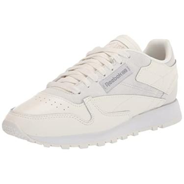 Imagem de Reebok Tênis feminino de couro clássico, Giz/cinza frio/branco, 36