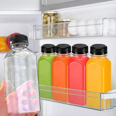 Imagem de 1 peça de garrafas de suco transparentes com tampas, recipientes vazios transparentes com tampas de vedação para casa, faça você mesmo, água e outras bebidas (250 ml, 13 x 5,3 cm)