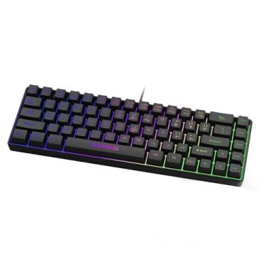 Imagem de Teclado Membrana Gamer A1803, 68 Teclas com Retroiluminação RGB 7 Cores, Cabo USB 1.6m,...
