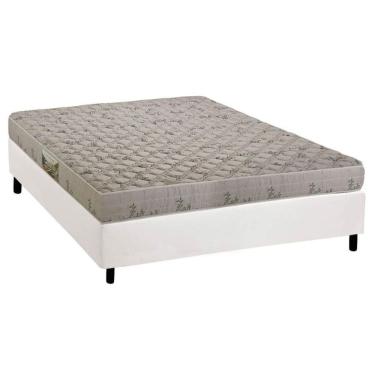 Imagem de Cama Box Casal: Colchão Espuma D33 Herval Cannes + Base Crc Corano White (138x188)