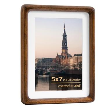 Imagem de Porta-retrato de 12 x 18 cm, moldura de madeira maciça com vidro temperado, porta-retratos de mesa 10 x 15 com tapete ou 12 x 17 sem tapete para decoração de parede