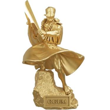 Imagem de Estátua Ogum Umbanda Candomblé - Orixá Guerreiro - Versão 4 (Cor Ouro)