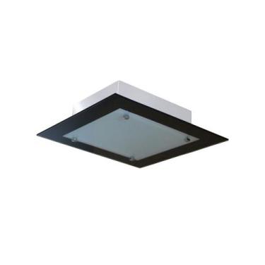 Imagem de Lustre Plafon de vidro Sobrepor Para 02 Lâmpadas quadrado 30cm X 30cm 