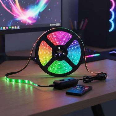 Imagem de Fita Led Rgb 5050 Usb Sensor De Som E Musica Tv 5 Mts Lights