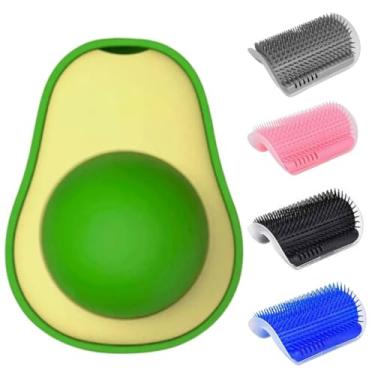 Imagem de Kit Abacate Brinquedo Catnip Para Gatos + Escova Sortida Pet Para Tira Pelos e Massagem/Coçador de Parede Para Pet