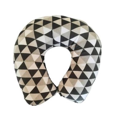 Imagem de Almofada de Pescoço Ergonômica para Viagem – Travesseiro Protetor para Leitura e Descanso (triangulo preto)