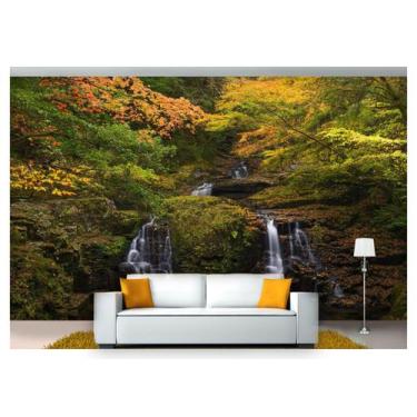 Imagem de Papel De Parede Cachoeira Natureza Outono 3D 6M² Nch132 - Você Decora