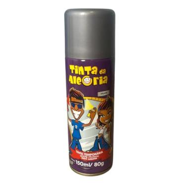 Imagem de Tinta de Cabelo Temporária Spray Colorido – Sai com Água, Ideal para Carnaval, Festas e Fantasias – Uso Infantil e Adulto, Fácil Aplicação e Remoção (Prata)