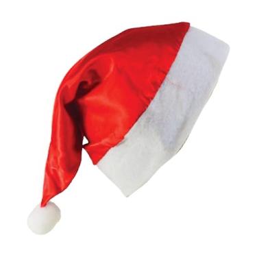 Imagem de Gorro de Papai Noel Vermelho e Branco, Fantasia de Natal, Tecido Macio, Decoração Festiva