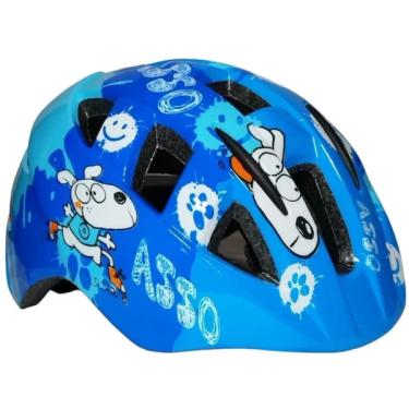 Imagem de Capacete Infantil Bicicleta Garra7 Azul Com Cotoveleira e Joelheira M-Masculino