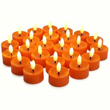 Imagem de CANDLE CHOICE Luzes de chá sem chamas operadas por bateria, pavio preto realista, cintilante, LED, velas de tealight, mesa de casamento, centros de mesa, decorações de Natal, Halloween, pilhas