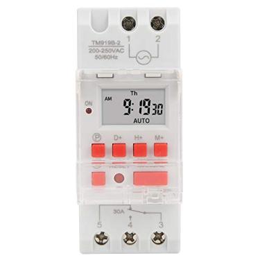 Imagem de Hyuduo Chave de Temporizador Programável Interruptor do Temporizador Digital Interruptor de Timer de 7 Dias 16 Configurações do Off LCD Din Din Rail Montado 30A 5000W Com Função de