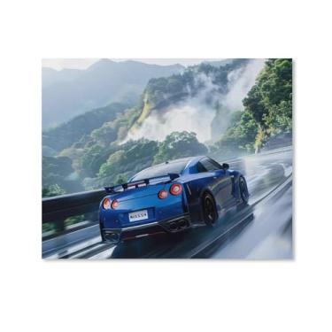 Imagem de HouLaiZhe Carro modificado japonês Jdm R35 Drift Speed Cool Posters Tela Estética Decoração de parede Pintura de parede Impressão de sala de galeria Decoração de parede para quarto sala de estar