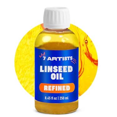 Imagem de 7 Artists Óleo refinado de linhaça para pintura 21 ml – Tinta a óleo de artista profissional média | Oilpaintts Lenseed Thinner para belas artes, pintura em tela | Suprimentos e acessórios para Arists