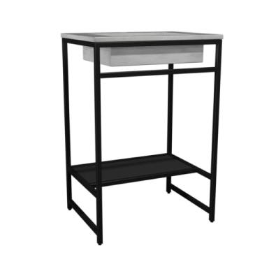 Imagem de Gabinete para Banheiro Iron Black 60cmx45cm Preto Fosco/concreto