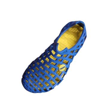 Imagem de Sandálias vazadas respiráveis de bico fechado para mulheres, casual, primavera, praia, secagem rápida com material EVA, Azul royal, 35