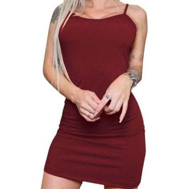 Imagem de Vestido De Alça Regata Alcinha Curto Canelado Plus Size - JFA MODAS, P