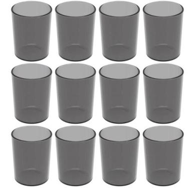 Imagem de Conjunto 12 Copos Crippa 400ml Fumê Plástico Água Suco Escolar Restaur