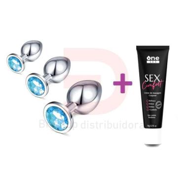 Imagem de Sex Comfort Lubrificante Anal + Kit Plug Anal Tamanho P, M e G - Sexy 