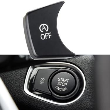 Imagem de Substituição do botão de parada automática do interruptor do motor do carro compatível com BMW X1 F48 F49 / X2 F39/ 2 séries F45 F46 preto fosco