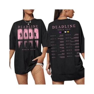 Imagem de Camiseta Unissex Oversized De Algodão Preta Com Estampa Gráfica World 