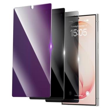 Imagem de Eliphelet Pacote com 3 protetores de tela de privacidade para Samsung S25U (6,2 polegadas), [dureza 7H] [à prova de estilhaçamento de grau militar] Película de vidro temperado anti-espião, privacidade