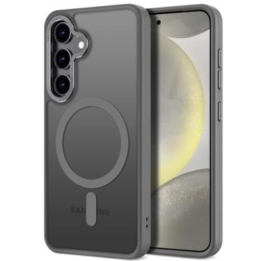 Imagem de Hython Capa para celular Samsung Galaxy S24 Plus, magnética, translúcida, fosca [compatível com MagSafe] Capa protetora rígida fina e fina à prova de choque para mulheres, homens, meninas, meninos