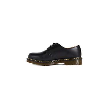 Imagem de Dr. Martens, 1461 sapato Oxford de couro com 3 olhos para homens e mulheres, preto liso, 44 feminino/43 masculino, Preto, 14