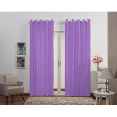 Imagem de Cortina Oxford Tecido 3,00x2,80 sala/quarto-Lilás - Filomena