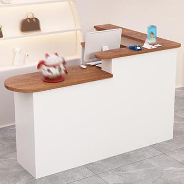 Imagem de Pequeno balcão frontal com gavetas trancáveis para salão de recepção e escritório - marrom (G)