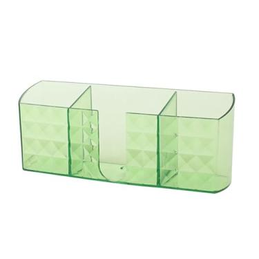 Imagem de Suporte de controle remoto para montagem em parede Acrílico transparente sem perfurações Prateleiras de armazenamento multifuncionais Organizador de rack para sala de estar Quarto (Verde claro)