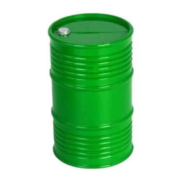 Imagem de Dynwave Miniatura de Tambor de Óleo, Recipiente para Óleo, Acessório Decorativo, Barril de Combustível de 5,9cm x 9,5cm para Carros e Caminhões RC nas Escalas, Verde