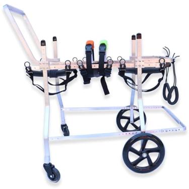 Imagem de Cadeira de rodas para animais de estimação de 4 rodas para cães pequenos - Carrinho de apoio de perna traseira leve, montagem fácil, ferramenta de exercício portátil para animais de estimação, tamanho