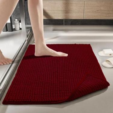 Imagem de Conjunto de tapetes antiderrapantes para banheiro | Conforto e estilo para sua casa(Bordô,1 Tapete)