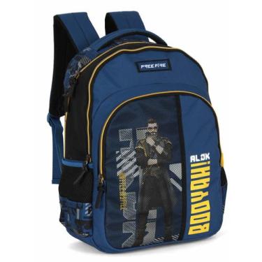 Imagem de Mochila Escolar Free Fire Juvenil De Costas Original Alok Azul - Luxce