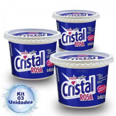 Imagem de Kit 3 Saponáceo Em Pasta Cristal Rosa 500G