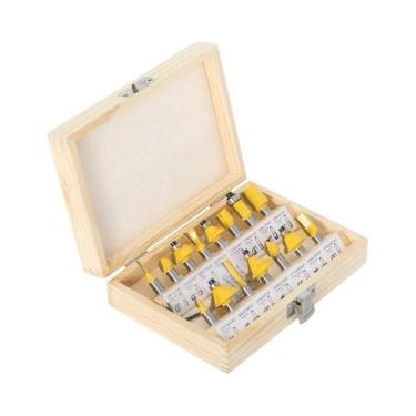 Imagem de Conjunto De 15 Brocas De Roteador De 1/4 De Polegada Em Carboneto De T