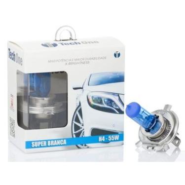 Imagem de Lâmpada H4 60/55w 12v Super Branca Techone 8500k Par