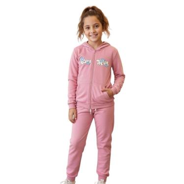 Imagem de Conjunto Meninas Moletom com Capuz Blusa e Calça Inverno