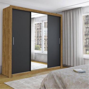 Imagem de Guarda Roupa Isabela Casal 3 Portas de Correr Com Espelho Luxo Carioca