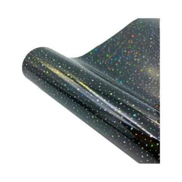 Imagem de Vinil Termocolante TPU/PU Com Listras Neon E Estrelas Em Cores Sortida